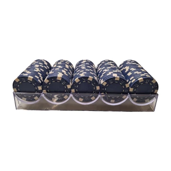 Poker chips in tray Blauw