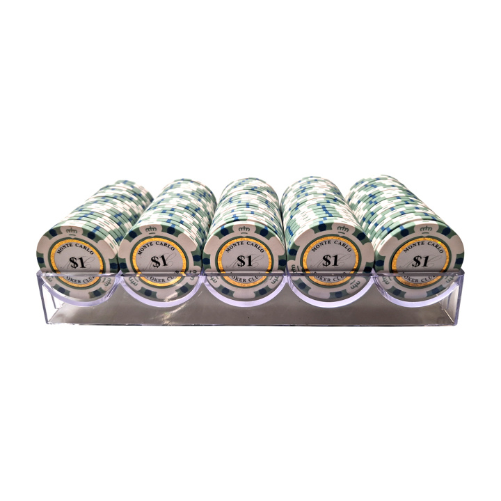 Monte Carlo Poker Chips 1 in tray 100 stuks