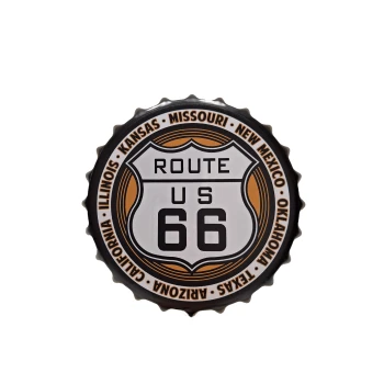 Route 66 Zwart Bierdop 35 cm Bottle Cap