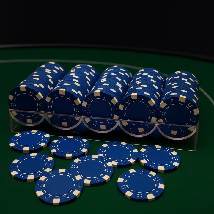 poker bakje blauw sfeer