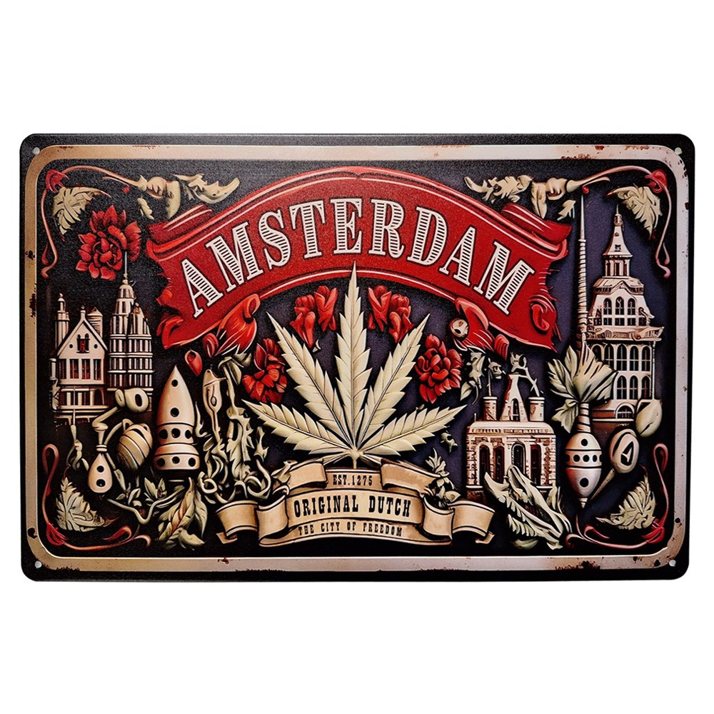 Amsterdam original dutch the city of freedom metalen bord