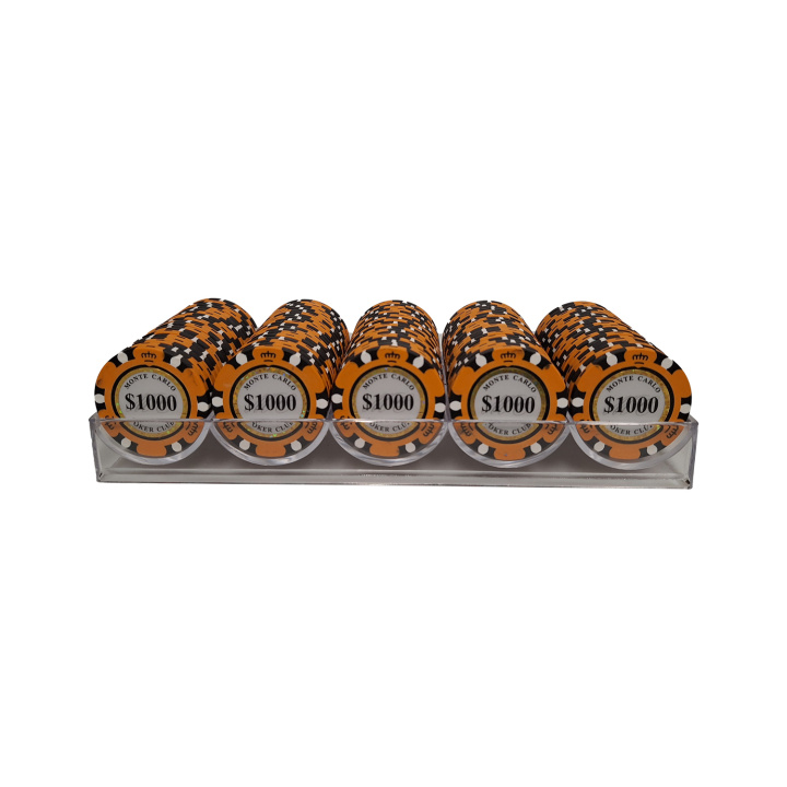 Monte Carlo Poker Chips 1000 in tray