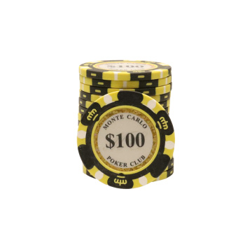 Monte Carlo poker chips 25 stuks waarde 100