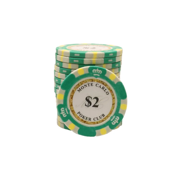 Fiches-2-stapel Monte Carlo poker chips 25 stuks waarde 2