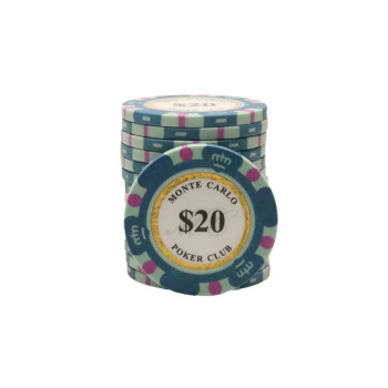 Monte Carlo poker chips 25 stuks waarde 20