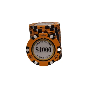 Monte Carlo poker chips 25 stuks waarde 1000