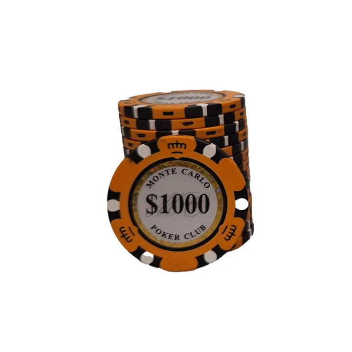 Monte Carlo poker chips 25 stuks waarde 1000