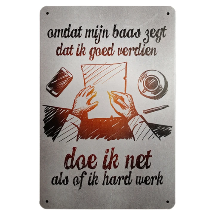 Goed verdienen Metalen borden