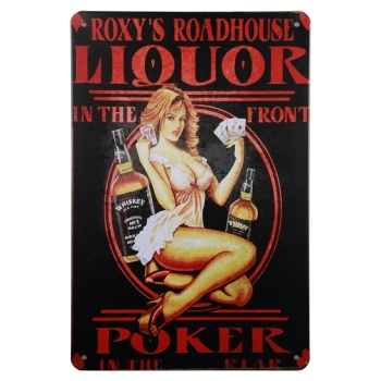 Liquor en Poker Metalen Borden