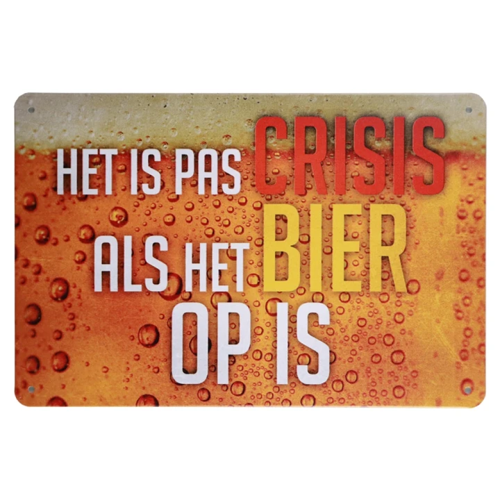 crisis-als-het-metalen-borden Bier Crisis metalen bord