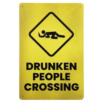 Drunken People Crossing - Metalen borden
