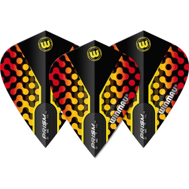 Winmau zeta kite black en Yellow flight