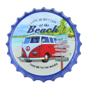 Beach volkswagen bottle cap