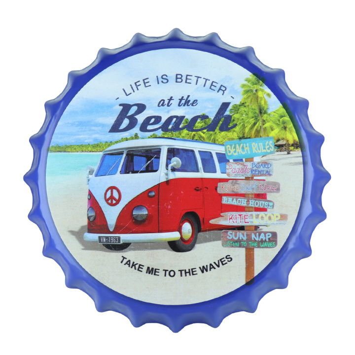 Beach volkswagen bottle cap