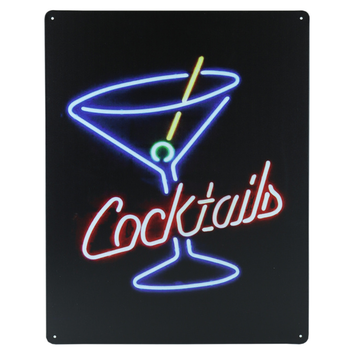 Cocktails metalen bord 30 x 40cm