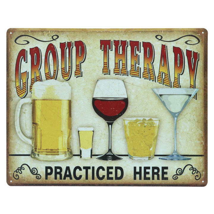 Group Therapy metalen bord 30 x 40cm