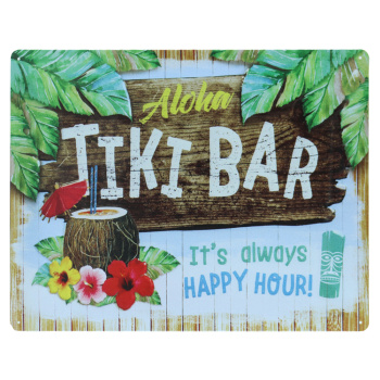 Tiki bar metalen bord 30 x 40cm