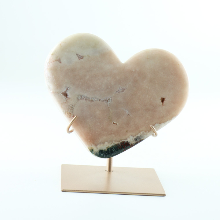 Roze Amethist Hart Op Standaard 2,