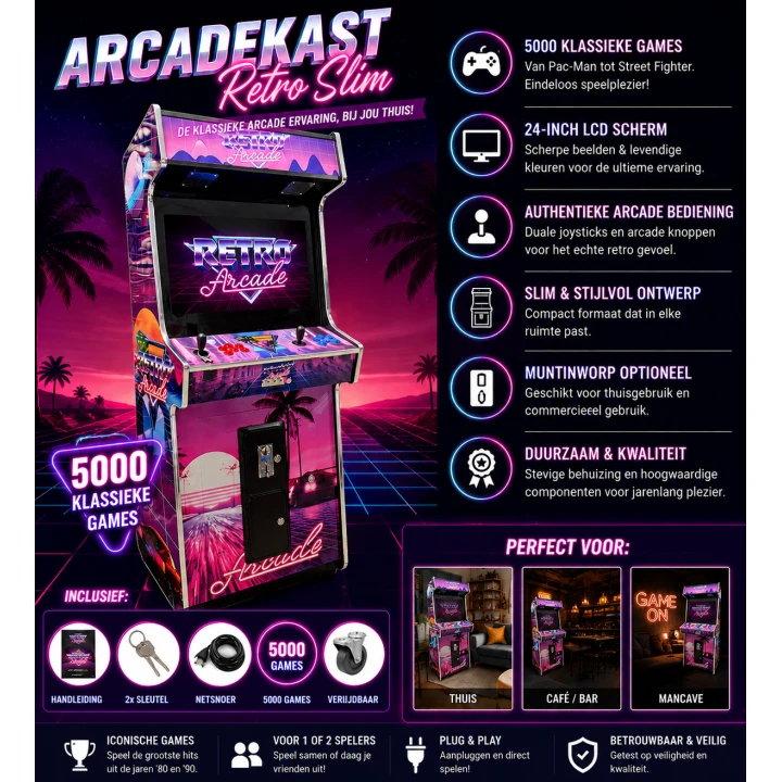 19309- arcade kast – retro slim