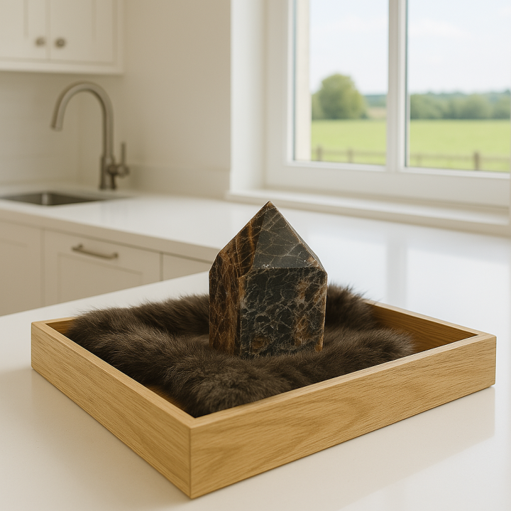 zwarte maansteen sfeerfoto.