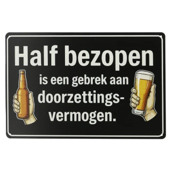 Half Bezopen metalen bord