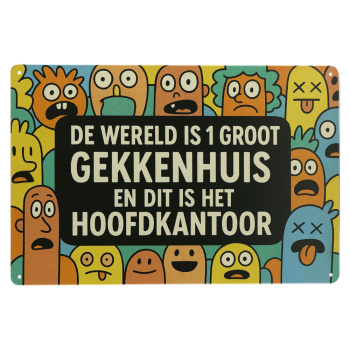 groot gekkenhuis metalen bord