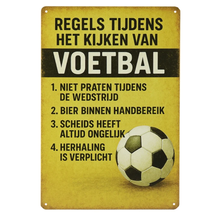 Regels tijdens het kijken van voetbal