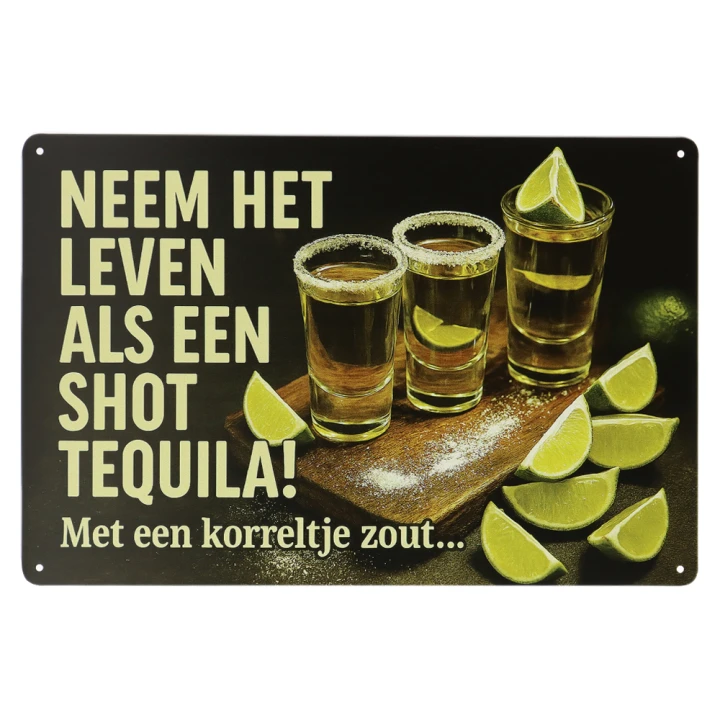 30145 Shot-Tequila Tequila Metalen bord