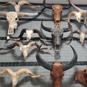 dieren schedels gegraveerd met verschillend boho details