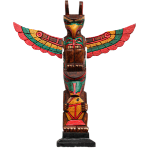 hand-carved totem pol