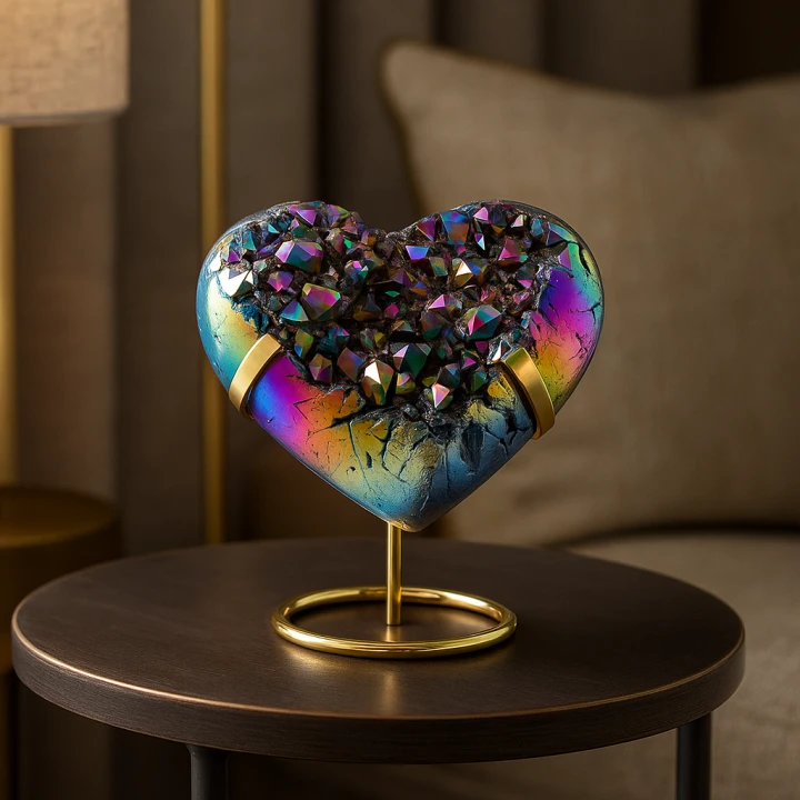 ChatGPT Image 4 jun 2025, 13_16_45 Titanium Hart met Gouden Standaard