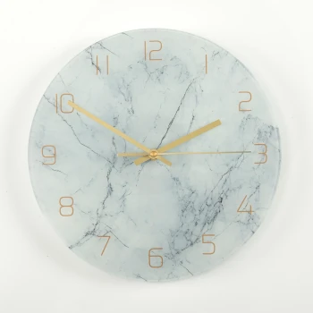 Wandklok grijs marmer