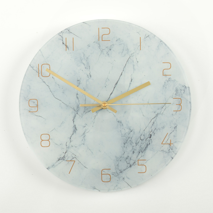 Wandklok grijs marmer