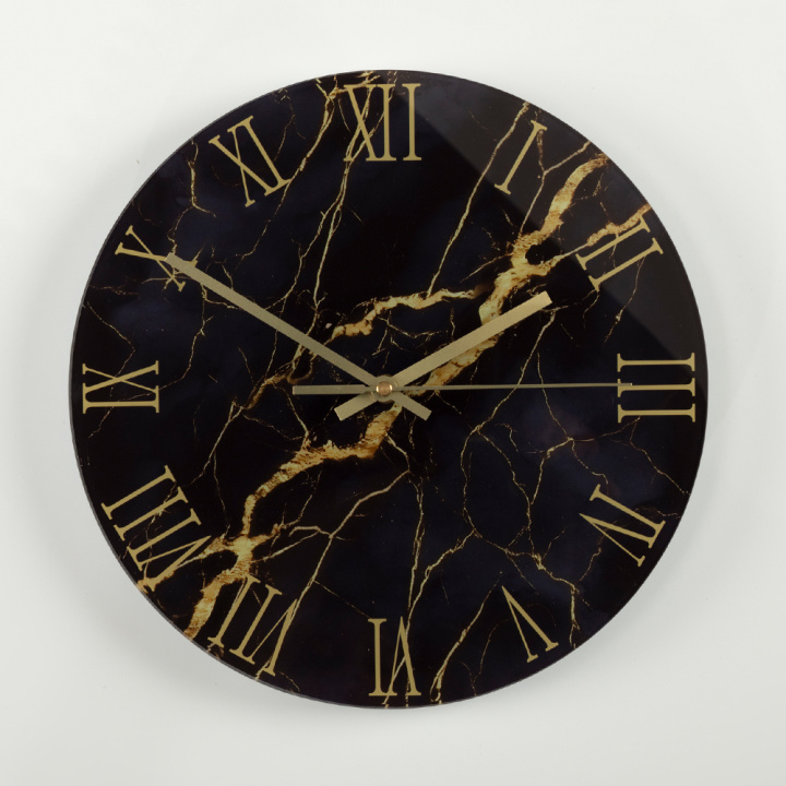 wandklok zwart marmer