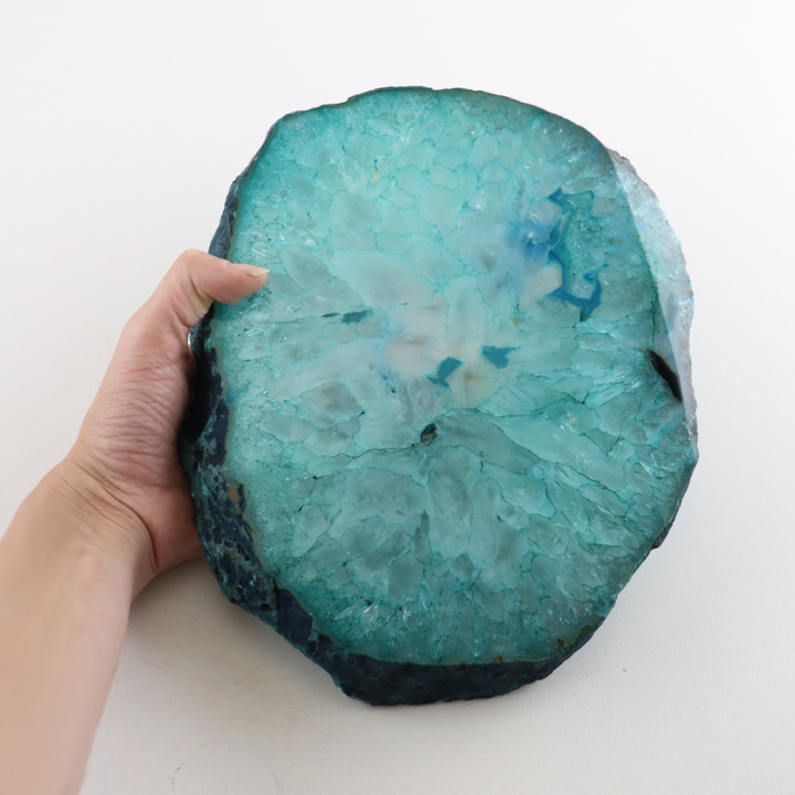 Unieke Blauwe Agaatschijf