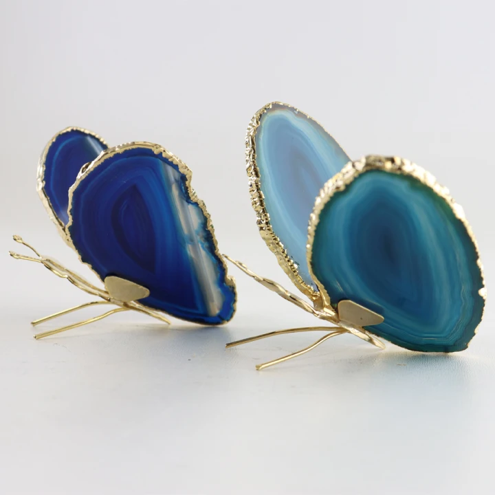 22090-1-blauwe-agaat-vlinder-met goud-5 luxe blauwe agaat vlinder met gouden details