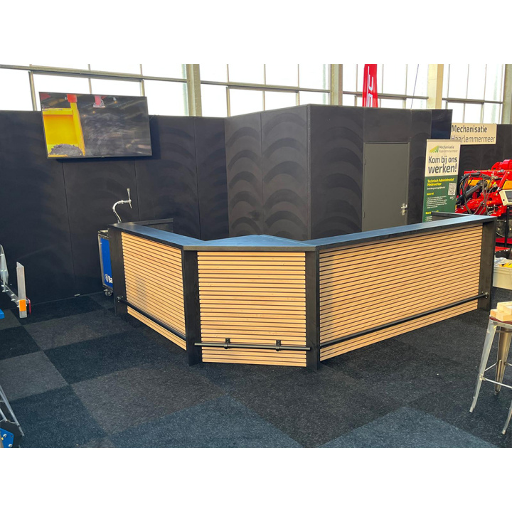 Houten Bar Galileo Hoek L-vormige Houten Bar met Industriële Look