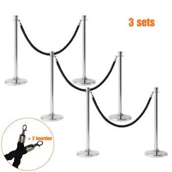 Afzetpaal Zilver deluxe Set van 3