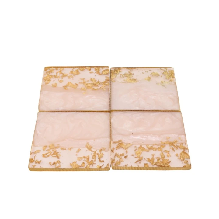 23322 – Epoxy Onderzetters Vierkant Roze Goud (2)