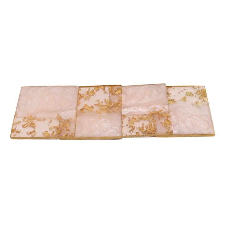 23322 – Epoxy Onderzetters Vierkant Roze Goud (3)