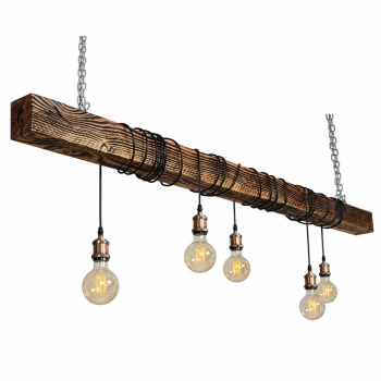 Industriële Houten Hanglamp