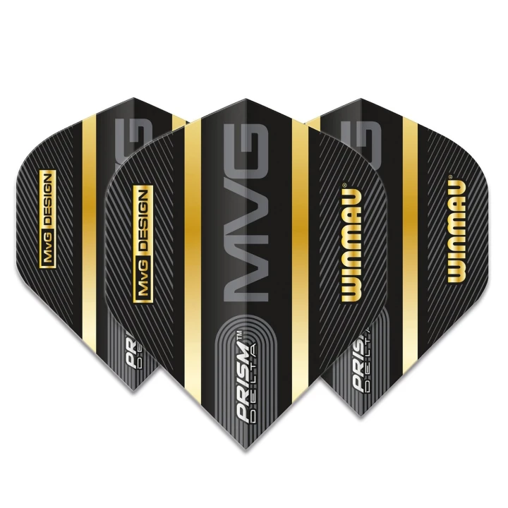 Winmau prism delta MVG Black gold flight Winmau prism delta MVG Black/gold flight