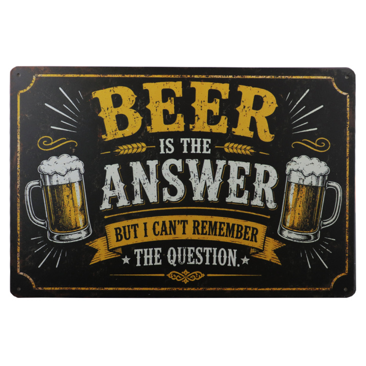 30447 Beer is the answer Beer is the answer - Metalen borden