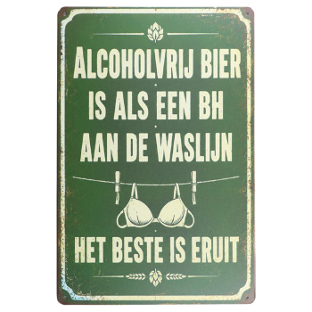 Alcoholvrij bier Metalen borden