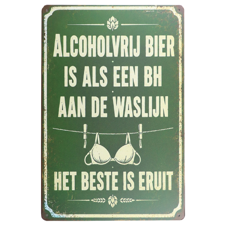30450 Het beste is eruit Alcoholvrij bier Metalen borden