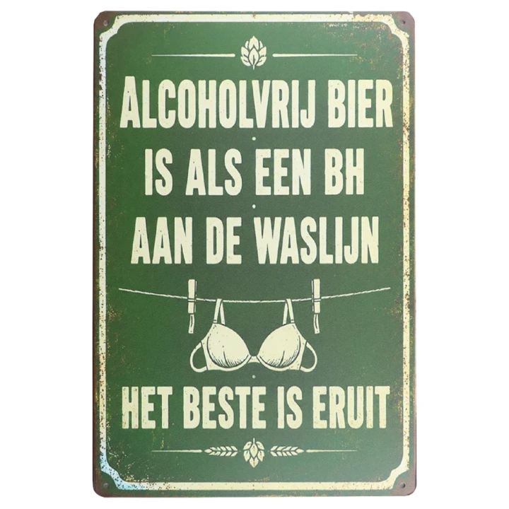 30450 Het beste is eruit Alcoholvrij bier Metalen borden