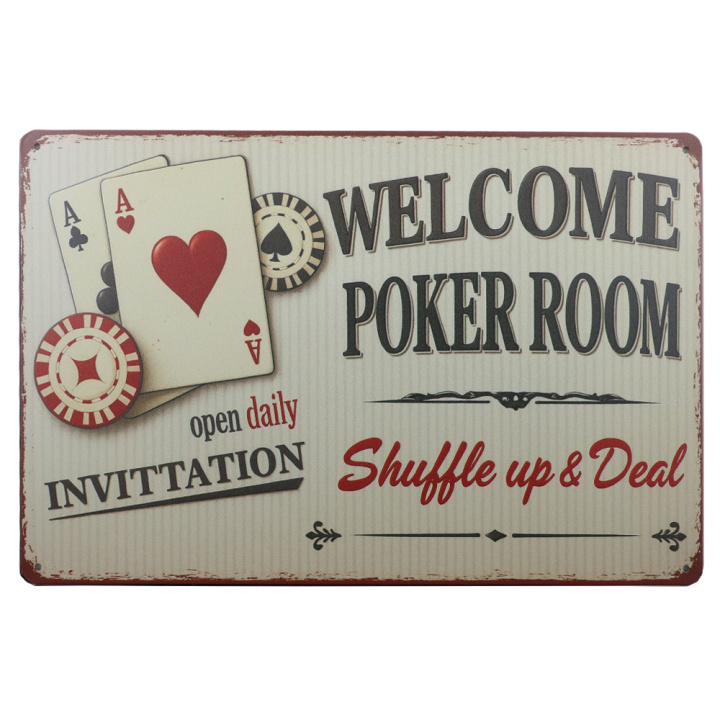 31055 poker room Welcome Poker Room Metalen Bord