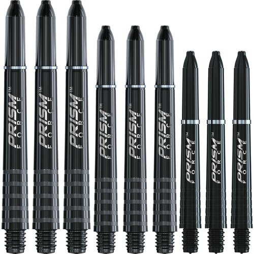 Dartshafts in drie lengtes: medium, intermediate en short